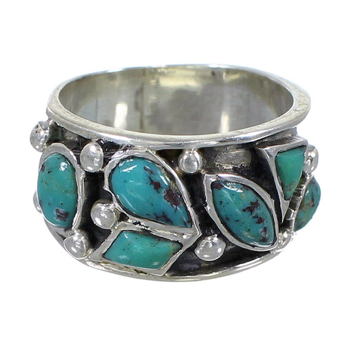 Turquoise Southwest Silver Jewelry Ring Size 6-1/4 AX84668